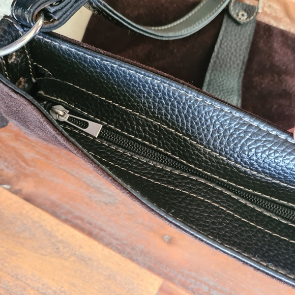 Ugg Australia Leather Brown Black Crossbody Bag - Picture 8 of 13